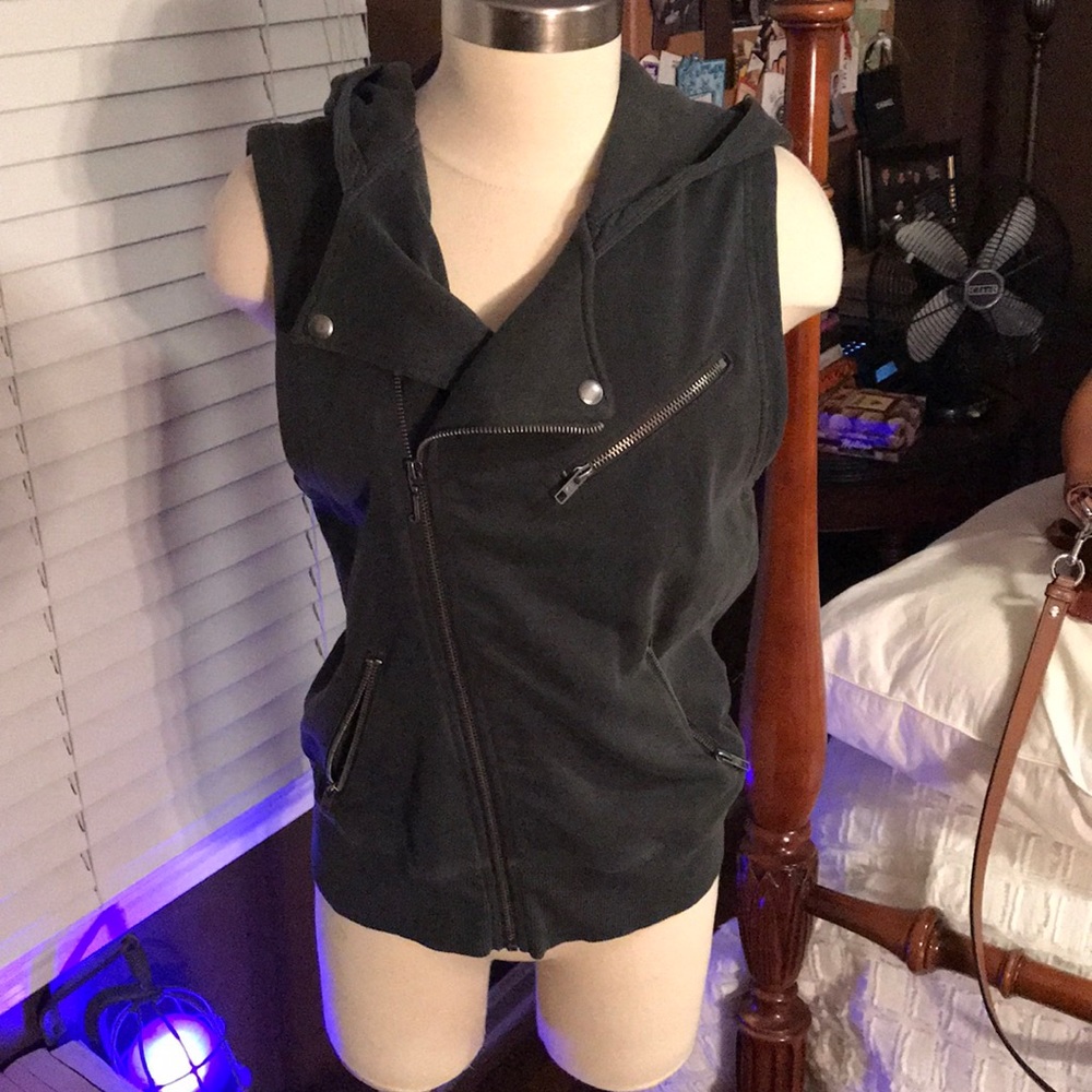 Juicy Couture moto-style gray vest